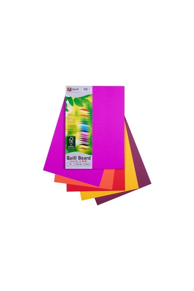 Quill Cardboard (A4) - 210gsm: Hot Assorted (Pack of 50)