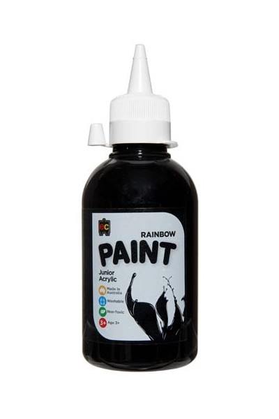 Rainbow Paint Junior Acrylic Paint 250mL - Black