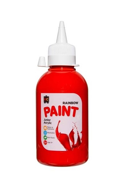 Rainbow Paint Junior Acrylic Paint 250mL - Brilliant Red