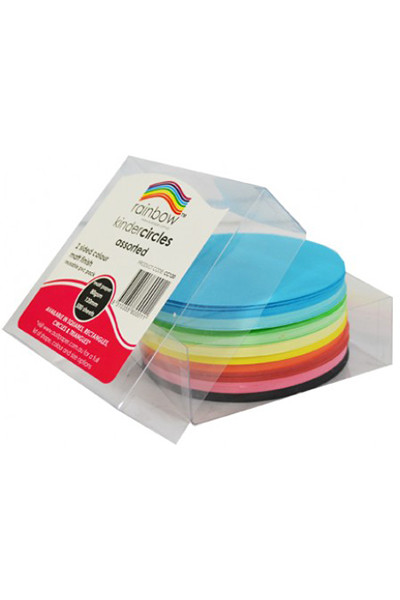 Rainbow Craft Paper (Circles) - Glossy 120mm (Pack of 100)