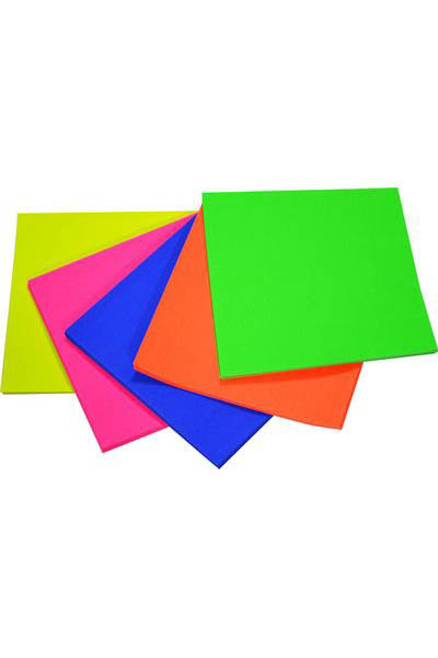 Rainbow Craft Paper (Squares) - Fluoro 127mm (Pack of 100)