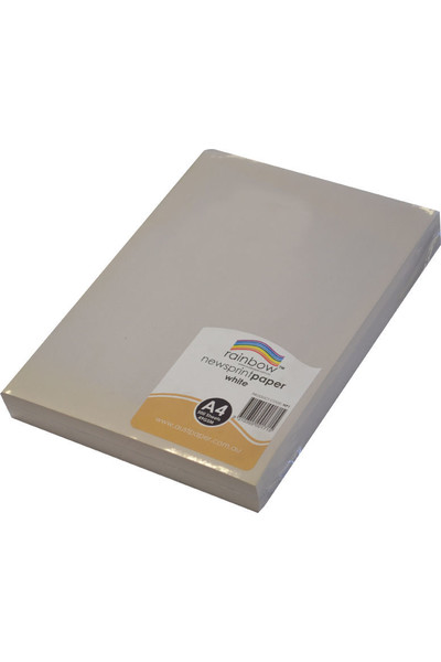 Rainbow Newsprint Paper - (A4) 49gsm White: Pack of 500