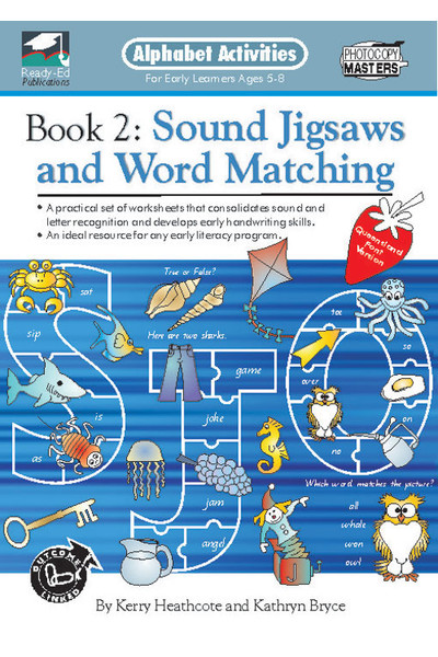 Alphabet Activities Book - QLD Font: Book 2 - Sound Jigsaws and Word Matching