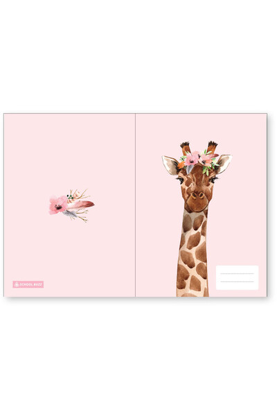 School Buzz Book Sleeves A4: Flower Giraffe - Pack of 6