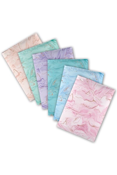 Book Sleeves Scrap Book: Glitter Marble Assorted - Pack of 6