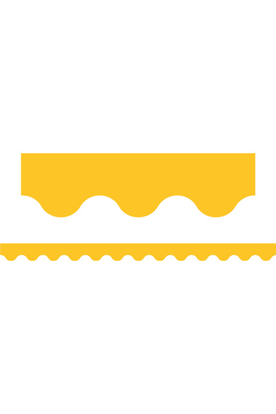 Primary Colours (Yellow) - Scalloped Border (Pack of 12)
