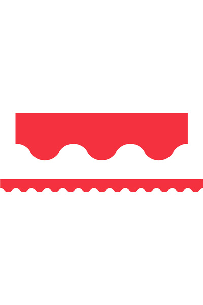 Primary Colours (Red) - Scalloped Border (Pack of 12)
