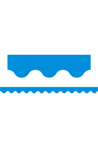 Primary Colours (Blue) - Scalloped Border (Pack of 12)