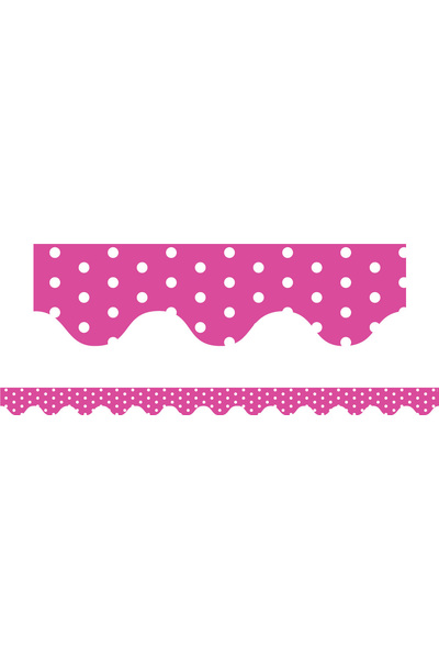 Pink Polka Dots - Scalloped Borders (Pack of 12)