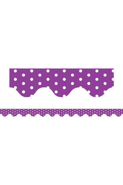 Purple Polka Dots - Scalloped Borders (Pack of 12)