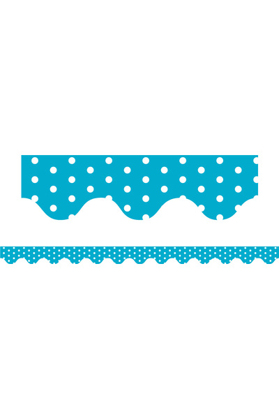 Blue Polka Dots - Scalloped Borders (Pack of 12)