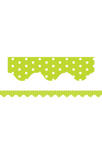 Green Polka Dots - Scalloped Borders (Pack of 12)