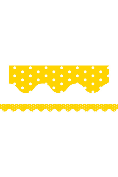 Yellow Polka Dots - Scalloped Borders (Pack of 12)