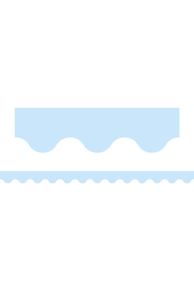 Pastel Blue - Scalloped Border (Pack of 12)