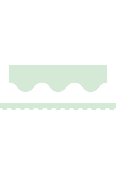 Pastel Green - Scalloped Border (Pack of 12)