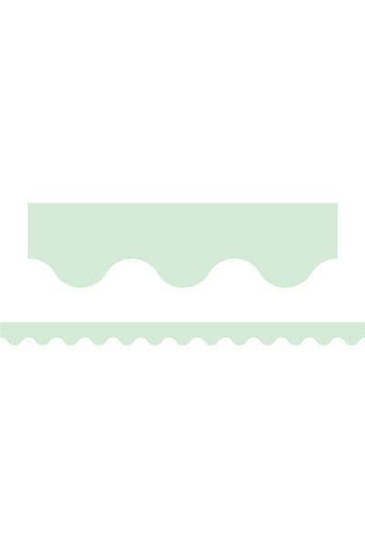 Pastel Green - Scalloped Border (Pack of 12)