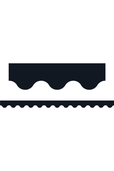 Primary Colours (Black) - Scalloped Border (Pack of 12)