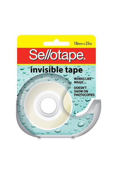 Sellotape Invisible Tape with Dispenser: 18mm x 25m (Pack of 8)