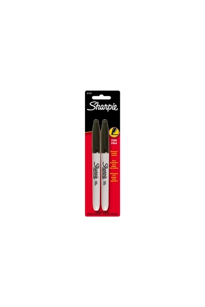Sharpie Marker - Permanent Fine: Black (Pack of 2)