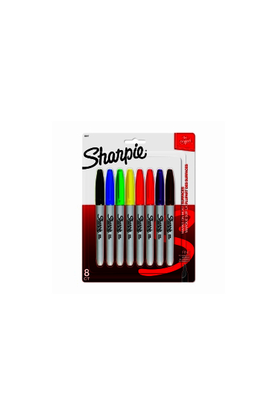 Sharpie Marker: Permanent Fine - Assorted Pack of 8