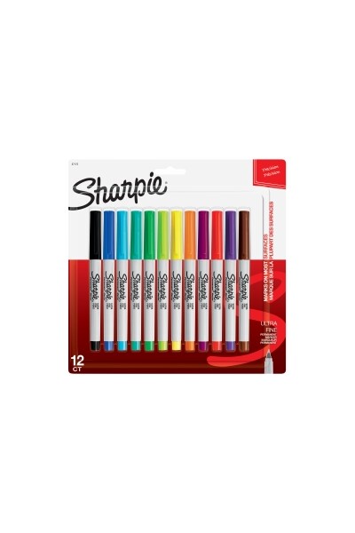 Sharpie Permanent Marker - Ultra Fine: Assorted Colours (Pack of 12)
