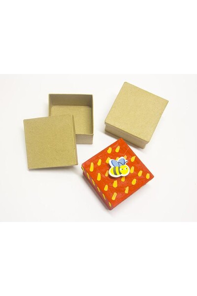 Little Paper Mache Mini Box - Square (Pack of 6)