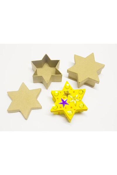 Little Paper Mache Mini Box - Star (Pack of 6)