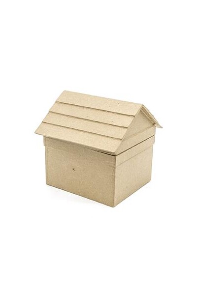 Little Paper Mache Box - House (Single)