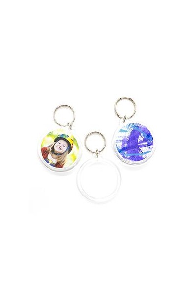 Little Key Tag - Round Clear: 50mm ( Pack of 5)