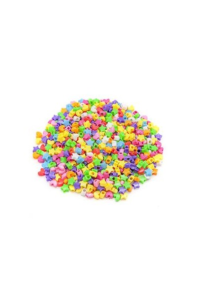 Little Beads - Plastic Stars & Hearts (100 gm)
