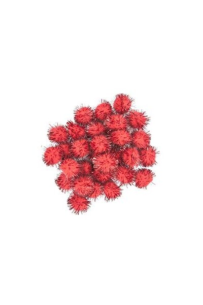 Little Pom Poms - Glitter: Red (Pack of 50)