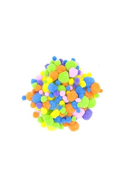 Little Pom Poms Assorted - Fluoro (Pack of 100)