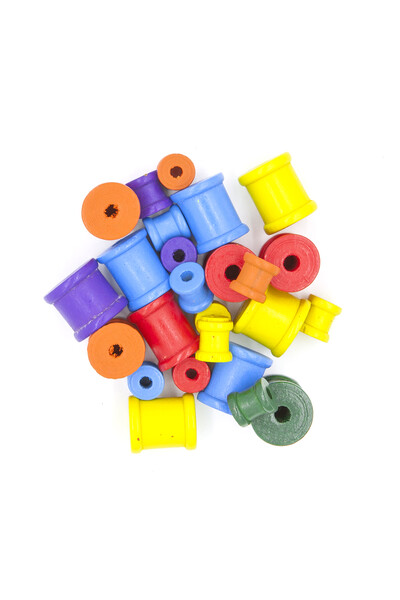 Little Wood Spool - Coloured: Assorted (Pack of 25)