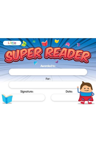 Little Certificate - Super Reader: A5 (Pack of 10)