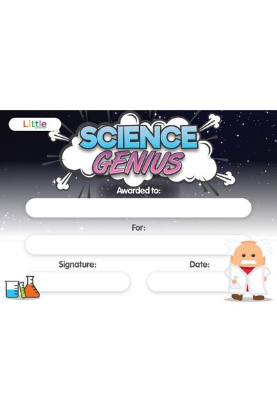 Little Certificate - Science Genius: A5 (Pack of 10)