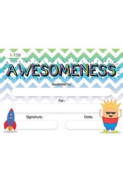 Little Certificate - Awesomeness: A5 (Pack of 10)