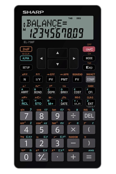 Sharp Calculator - Financial EL738FB (Black)