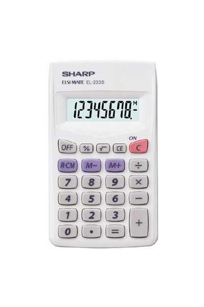 Sharp Calculator - El233SB 8 Digit (Battery Power)
