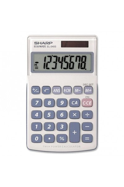 Sharp Calculator - El240SAB 8 Digit (Dual Power)
