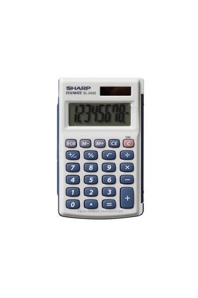 Sharp Calculator - El243S 8 Digit (Dual Power Hard Cover)