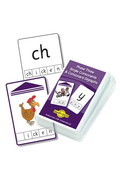 Letters & Sounds Chute Cards - Phase 3: Single Consonants & Digraphs