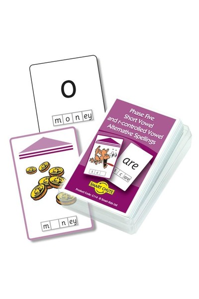 Letters & Sounds Chute Cards - Phase 5: Short & R-ControlledVowel Alternative Spellings
