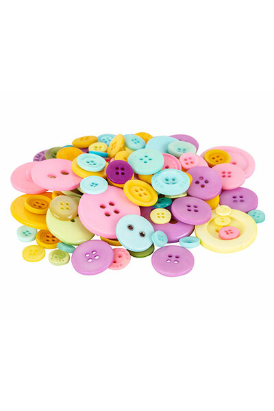 Basics - Buttons: Pastel Colours (Tub of 600g)
