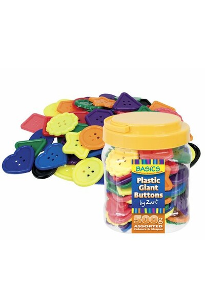 Basics - Plastic Giant Buttons: Tub of 500g