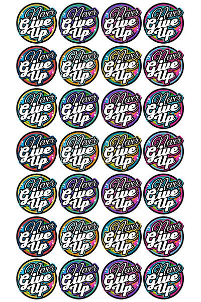Never Give Up Stickers