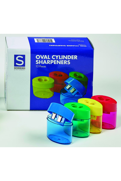 Sovereign Sharpener - Plastic Oval Cylinder (Box of 12)