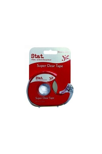 Stat Tape Super Clear - 18mmx33m On Dispenser (Single)