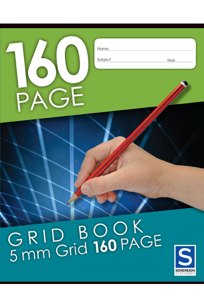 Sovereign Grid Book (225x175mm) - 5mm Grid: 160 Pages (Pack of 10)
