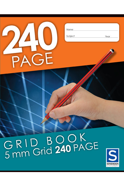 Sovereign Grid Book (225x175mm) - 5mm Grid: 240 Pages (Pack of 5)
