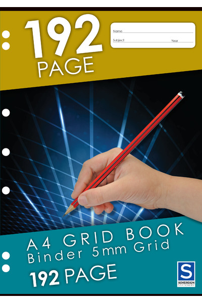 Sovereign Grid Binder Book (A4) - 5mm Grid: 192 Pages (Pack of 10)